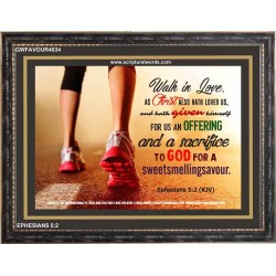 WALK IN LOVE   Christian Paintings Acrylic Glass Frame   (GWFAVOUR4034)   "45x33"