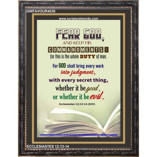 WHOLE DUTY OF MAN   Acrylic Glass Framed Bible Verse   (GWFAVOUR4038)   