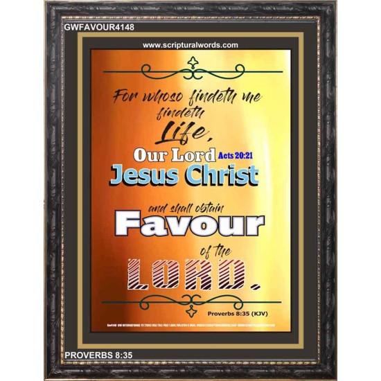 OBTAIN FAVOUR OF THE LORD   Bible Verse Framed for Home   (GWFAVOUR4148)   