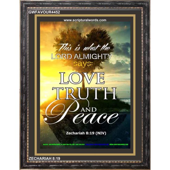 LOVE TRUTH AND PEACE   Biblical Art   (GWFAVOUR4452)   