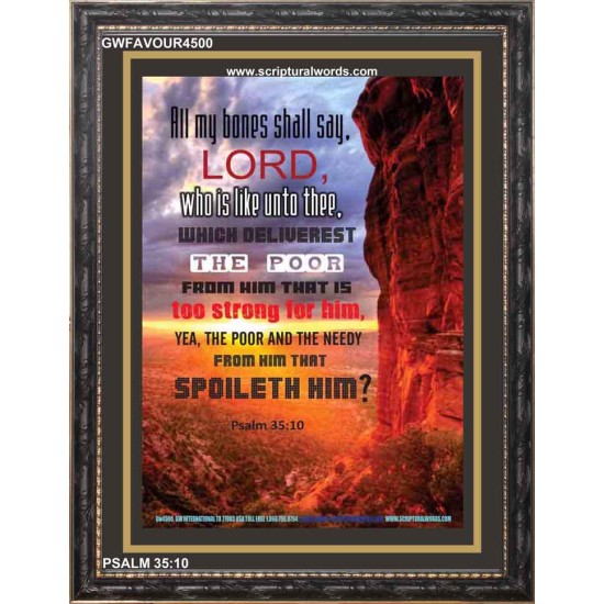 WHO IS LIKE UNTO THEE   Biblical Art Acrylic Glass Frame   (GWFAVOUR4500)   