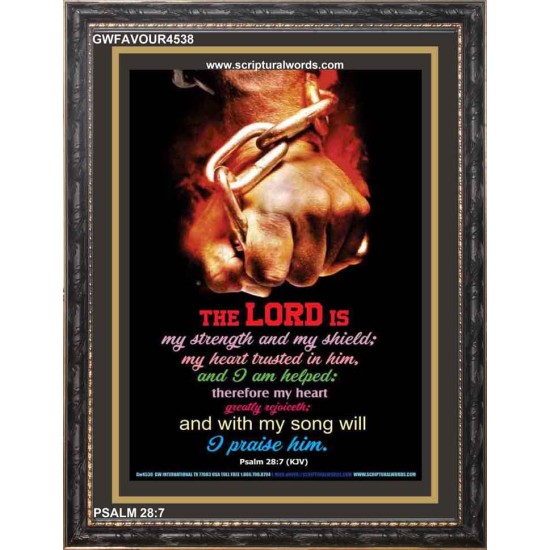 WITH MY SONG WILL I PRAISE HIM   Framed Sitting Room Wall Decoration   (GWFAVOUR4538)   