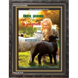 THE MEEK WILL HE GUIDE   Christian Paintings Acrylic Glass Frame   (GWFAVOUR4560)   