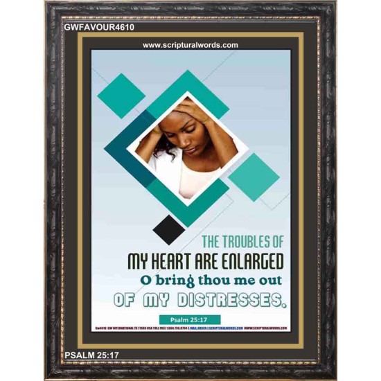 OUT OF DISTRESSES   Framed Scripture Dcor   (GWFAVOUR4610)   