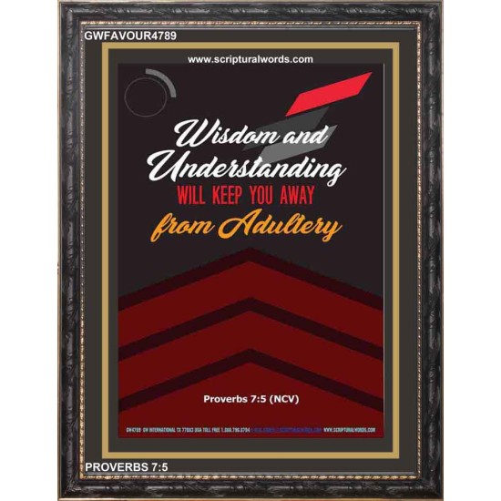 WISDOM AND UNDERSTANDING   Bible Verses Framed for Home   (GWFAVOUR4789)   