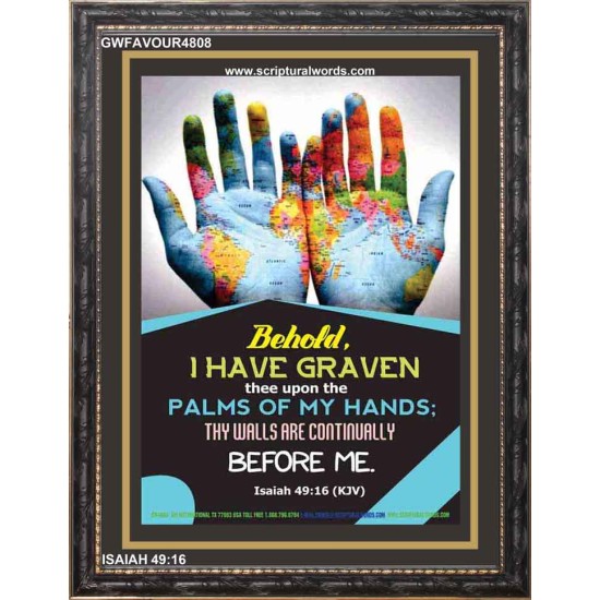 PALMS OF MY HANDS   Bible Verse Framed for Home Online   (GWFAVOUR4808)   