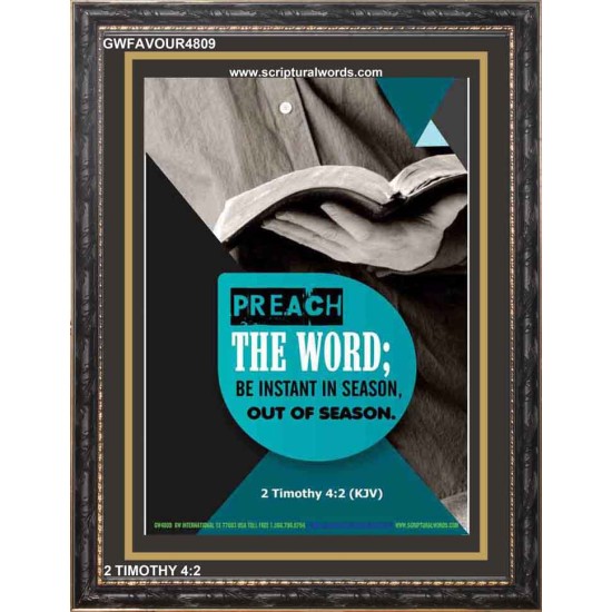 PREACH THE WORD   Bible Verse Frame for Home Online   (GWFAVOUR4809)   