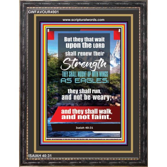 MOUNT UP WITH WINGS AS EAGLES   Scriptural Portrait Acrylic Glass Frame   (GWFAVOUR4901)   