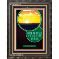 PRAISE THE LORD GOD   Bible Verses Wall Art Acrylic Glass Frame   (GWFAVOUR4918)   