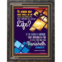 WHAT IS YOUR LIFE   Framed Bible Verses   (GWFAVOUR4958)   "33x45"