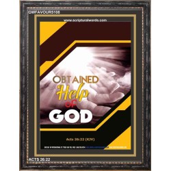 OBTAINED HELP OF GOD   Acrylic Glass Framed Bible Verse   (GWFAVOUR5108)   