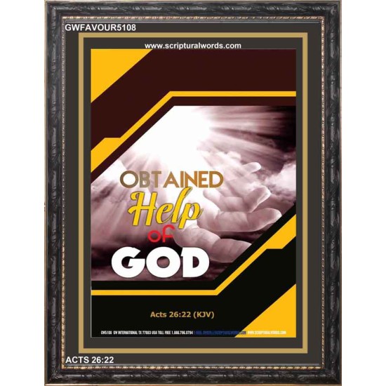 OBTAINED HELP OF GOD   Acrylic Glass Framed Bible Verse   (GWFAVOUR5108)   