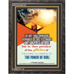 PARTAKER OF THE AFFLICTION OF THE GOSPEL   Framed Lobby Wall Decoration   (GWFAVOUR5125)   