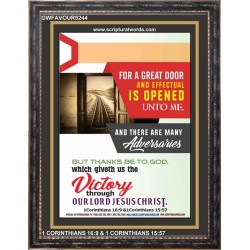 A GREAT DOOR AND EFFECTUAL   Christian Wall Art Poster   (GWFAVOUR5244)   