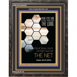 MINE EYES ARE EVER TOWARD THE LORD   Christian Artwork Acrylic Glass Frame   (GWFAVOUR5281)   