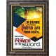 POWER OF THE SWORD   Bible Verse Acrylic Glass Frame   (GWFAVOUR5536)   