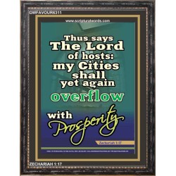 OVERFLOW WITH PROSPERITY   Bible Verses Wall Art Acrylic Glass Frame   (GWFAVOUR6311)   