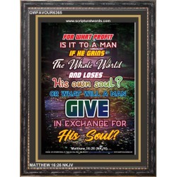 WHAT WILL A MAN GIVE IN EXCHANGE FOR HIS SOUL   Wall Art Poster   (GWFAVOUR6365)   "33x45"