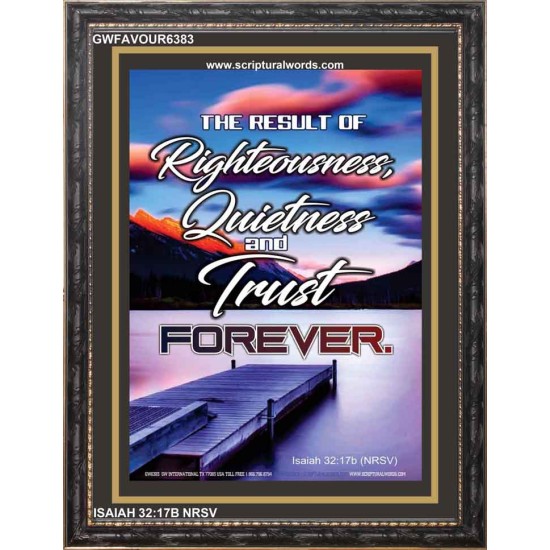 QUITENESS AND TRUST   Inspirational Wall Art Wooden Frame   (GWFAVOUR6383)   