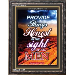 PROVIDE THINGS HONEST   Bible Verse Frame for Home Online   (GWFAVOUR6438)   