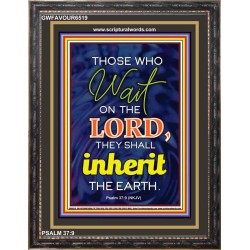 WAIT ON THE LORD   contemporary Christian Art Frame   (GWFAVOUR6519)   "33x45"