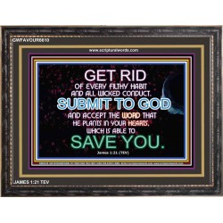 SUBMIT TO GOD   Encouraging Bible Verses Framed   (GWFAVOUR6610)   