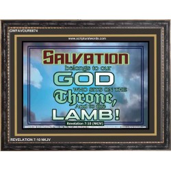 SALVATION BELONGS TO GOD   Inspirational Bible Verses Framed   (GWFAVOUR6674)   