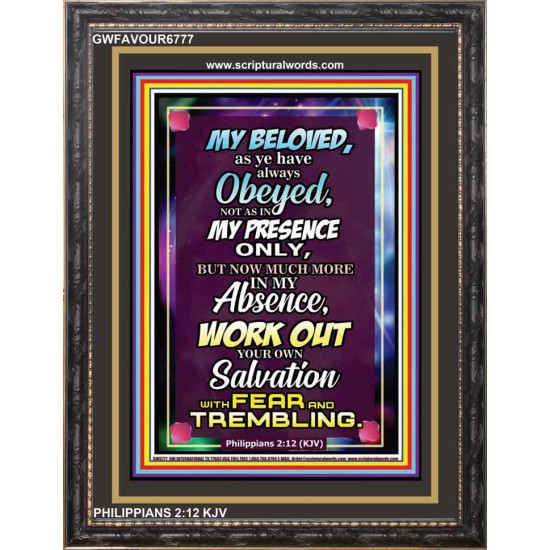 WORK OUT YOUR SALVATION   Christian Quote Frame   (GWFAVOUR6777)   