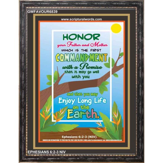 HONOR YOUR FATHER AND MOTHER   Bible Verse Art Prints   (GWFAVOUR6839)   