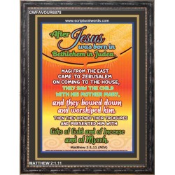 THEY BOWED DOWN AND WORSHIPED HIM   Scripture Art Wooden Frame   (GWFAVOUR6878)   