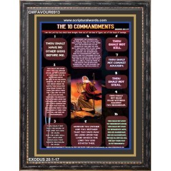 THE TEN COMMANDMENTS   Wooden Frame Scripture Art   (GWFAVOUR6913)   
