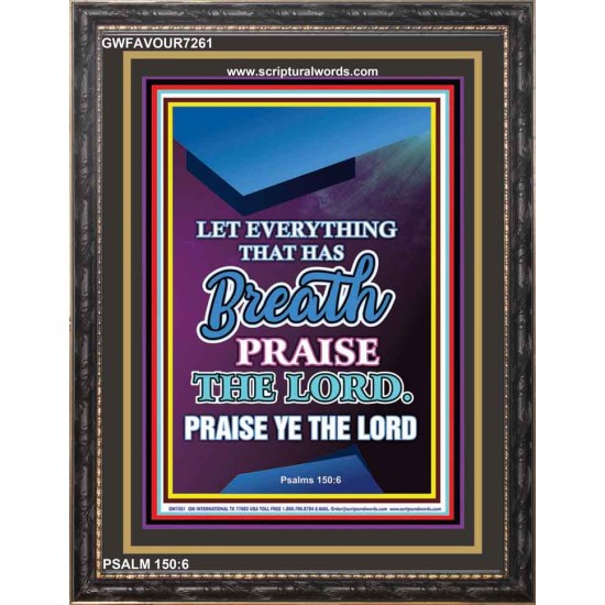 PRAISE THE LORD   Large Frame Scripture Wall Art   (GWFAVOUR7261)   