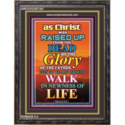 RAISED UP FROM THE DEAD   Bible Verses Wall Art Acrylic Glass Frame   (GWFAVOUR7367)   