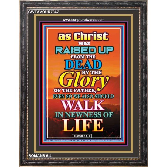 RAISED UP FROM THE DEAD   Bible Verses Wall Art Acrylic Glass Frame   (GWFAVOUR7367)   