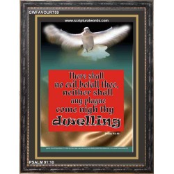 NO EVIL SHALL BEFALL THEE   Encouraging Bible Verse Framed   (GWFAVOUR759)   