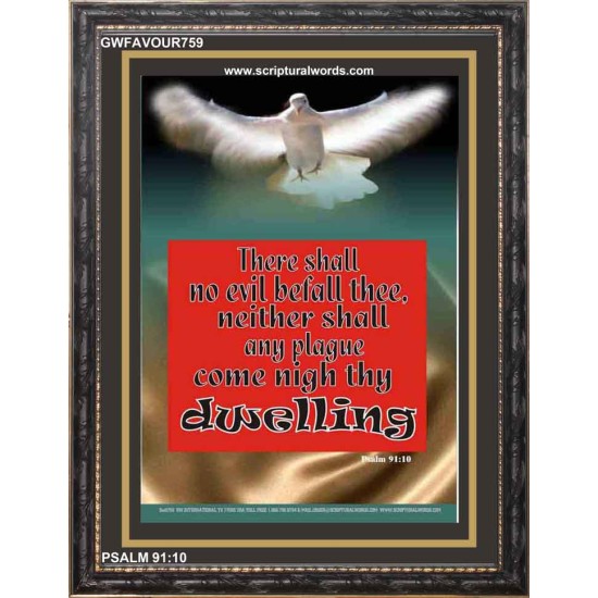 NO EVIL SHALL BEFALL THEE   Encouraging Bible Verse Framed   (GWFAVOUR759)   