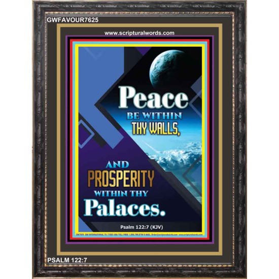 PEACE BE WITHIN THY WALLS   Christian Wall Dcor Frame   (GWFAVOUR7625)   