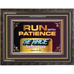 RUN WITH PATIENCE   Contemporary Christian Wall Art   (GWFAVOUR7837)   