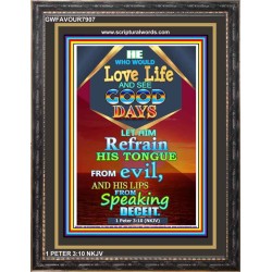 REFRAIN YOUR TONGUE FROM EVIL   Acrylic Glass Frame Scripture Art   (GWFAVOUR7907)   