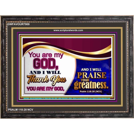 YOU ARE MY GOD   Contemporary Christian Wall Art Acrylic Glass frame   (GWFAVOUR7909)   