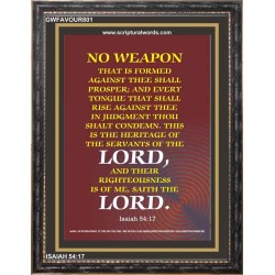 ABSOLUTE NO WEAPON    Christian Wall Art Poster   (GWFAVOUR801)   