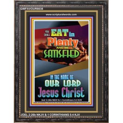 YOU SHALL EAT IN PLENTY   Bible Verses Frame for Home   (GWFAVOUR8038)   