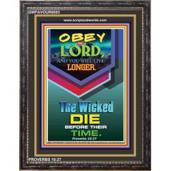 OBEY THE LORD   Encouraging Bible Verse Framed   (GWFAVOUR8083)   