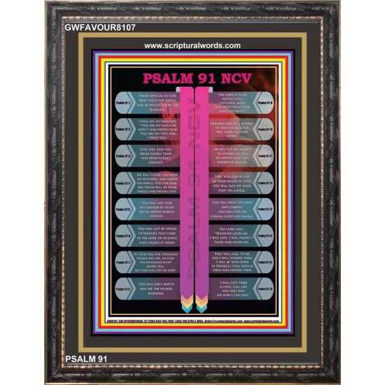 PSAM 91   Bible Verses Wall Art   (GWFAVOUR8107)   