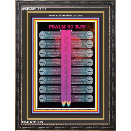 PSALM 91   Framed Religious Wall Art    (GWFAVOUR8110)   