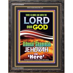 ADONAI JEHOVAH SHAMMAH GOD IS HERE   Framed Hallway Wall Decoration   (GWFAVOUR8654)   