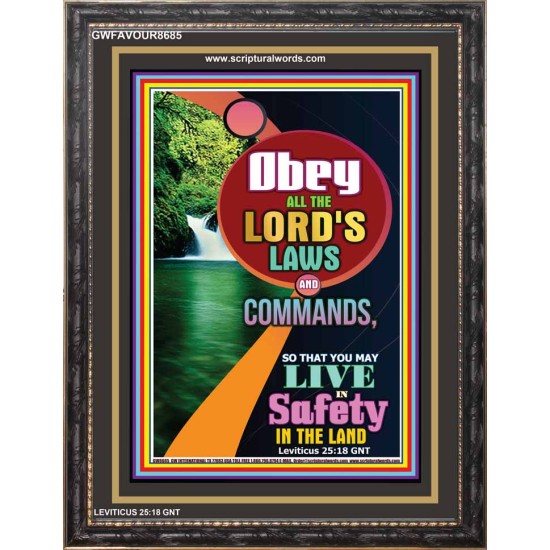 OBEY THE LORDS  COMMANDS   Bible Verses  Picture Frame Gift   (GWFAVOUR8685)   