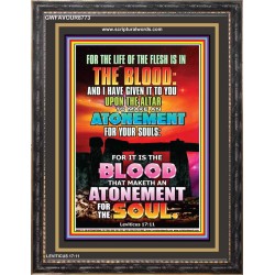 PRECIOUS BLOOD OF JESUS CHRIST MAKE ATONEMENT   Bible Verses to Encourage  frame   (GWFAVOUR8773)   