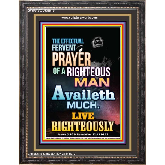 PRAYERS OF THE RIGHTEOUS AVAILETH MUCH   Picture Frame   (GWFAVOUR8818)   