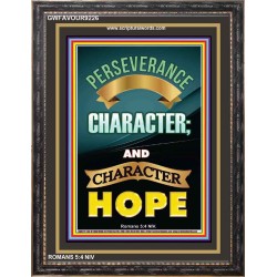 PERSEVERANCE AND CHARACTER   Framed Office Wall Decoration   (GWFAVOUR9226)   